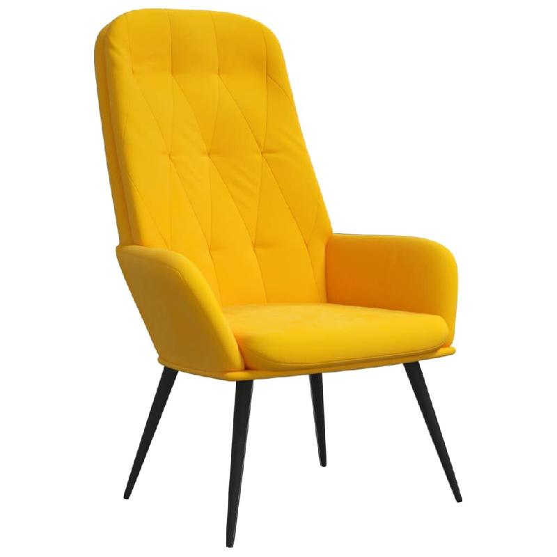 VidaXL Chaise de relaxation Jaune moutarde Velours Modèle Vega ProDesk Industriel - 341201_0