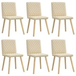 VidaXL Chaises à Manger Lot De 6 Crème Tissu - beige 8721158569431_0