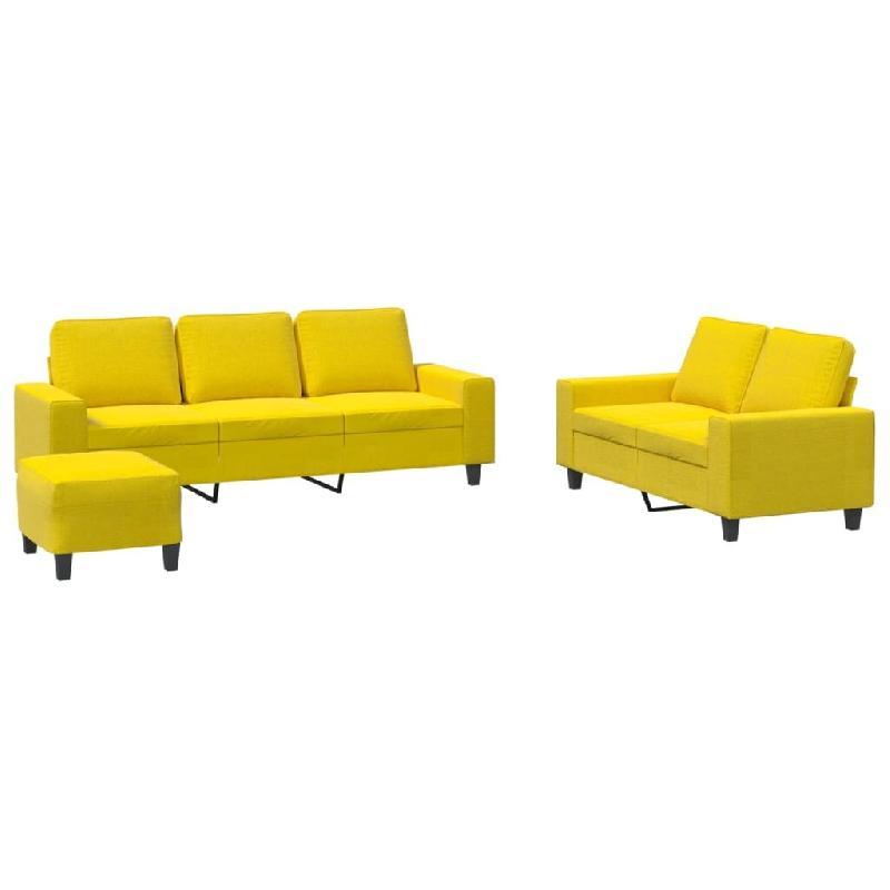 VidaXL Ensemble de canapés 3 pcs jaune clair tissu Modèle Zenith Vision Plus - 3201911_0