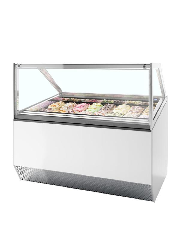 Vitrine congélateur de crème glacée blanc - vitre plate - 1496x1054x1356 mm - marque ISA - modèle MILLENNIUM ST16 - capacité 16 bacs_0