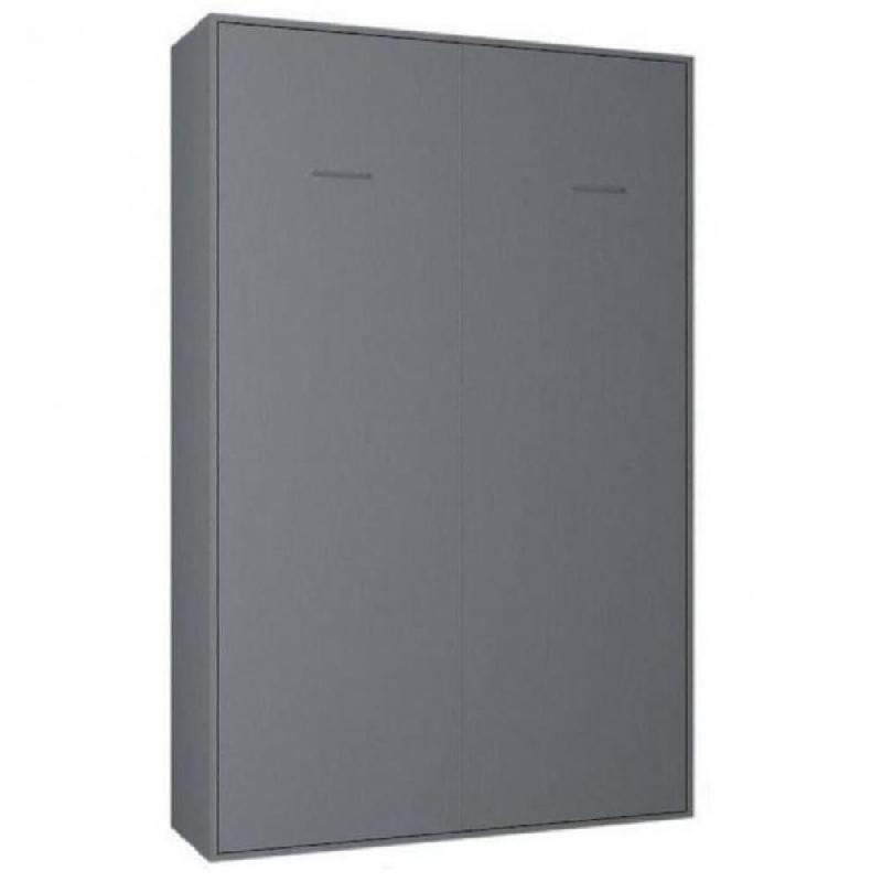 Armoire lit escamotable SMART-V2 - Gris graphite mat - Couchage 120x200 cm - Ultra-plate - Fabrication européenne_0