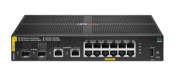 Aruba Networking CX 6000 12G Class4 PoE 2G/2SFP 139W Switch_0