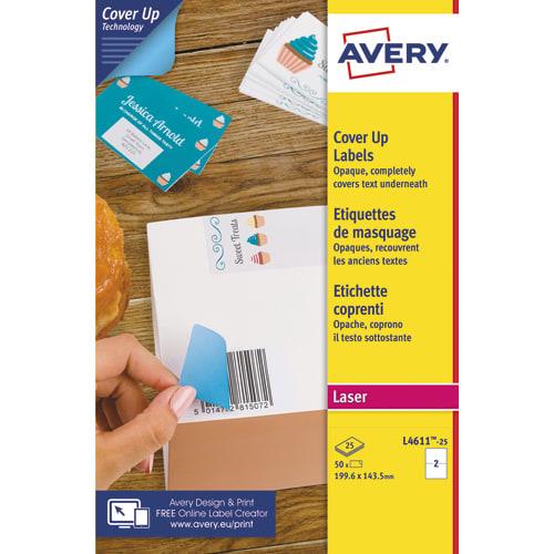 Avery boîte de 50 étiquettes de masquage 199,6 x 143,5mm l4611-25_0