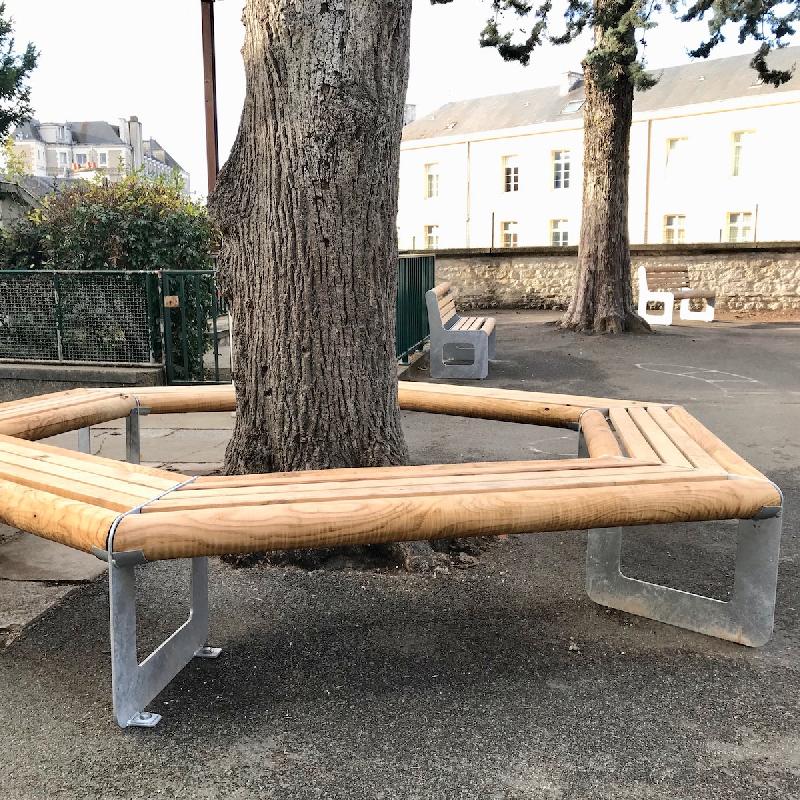 Banc tour d'arbre bois / métal - iteuil sports_0