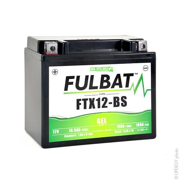 BATTERIE MOTO GEL YTX12-BS / FTX12-BS 12V 10AH_0