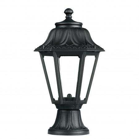 Borne classique Indura Mini 6 IP55 - résine noire - ampoule E27 - H 390 mm_0