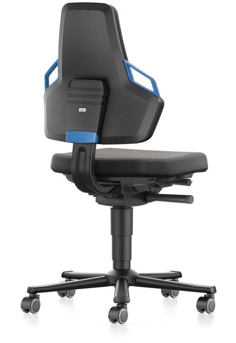 Chaise atelier pivotante Nexxit rouleaux tissu Supertec noir couleur de la poignée bleu 450-600 mm BIMOS_0