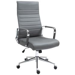 CLP Chaise de bureau Kolumbus cuir véritable Gris - gris cuir 314834_0