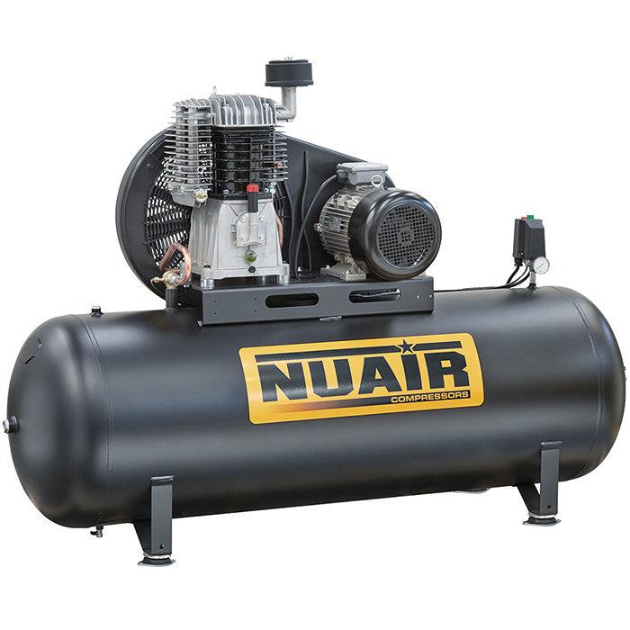 Compresseur à piston bi-étagé NUAIR 500 litres - 14 bar - cylindres en fonte - moteur 10 CV_0