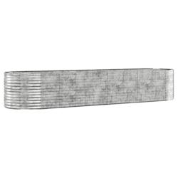 Helloshop26 - Jardinière bac lit surélevé plantes fleurs terrasse jardin de jardin acier enduit de poudre argenté Argent 02_0039724 - 3000218553098_0