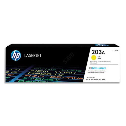 HP 203A CF542A - Toner Jaune Authentique pour HP Color LaserJet Pro M254 / M280 / M281 - Rendement 1 300 pages_0