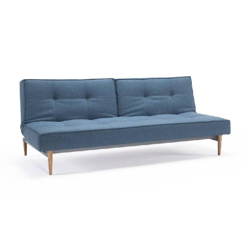 Canapé-lit convertible Innovation Living Splitback Styletto - Pieds chêne naturel - 115x210 cm - Tissu Mixed Dance Light Blue_0