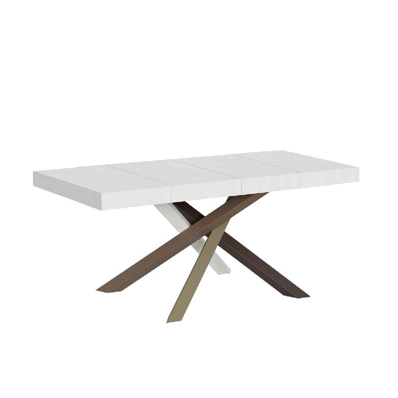 Itamoby Table Extensible 130/390X90 Cm Volantis Premium Frêne Blanc Pieds Multicolores 4/C - blanc VE130PRE4C390-BF_0