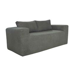 Oviala Business Oviala Canapé 2 places en tissu bouclette avec coussins vert - vert textile 114168_0