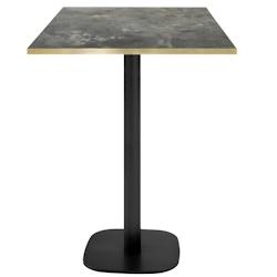 Restootab - Mange-debout 60x60cm - modèle Round pierre métallisée chants laiton - gris TB-ROUFF-6060M-P.METAL-LAI_0