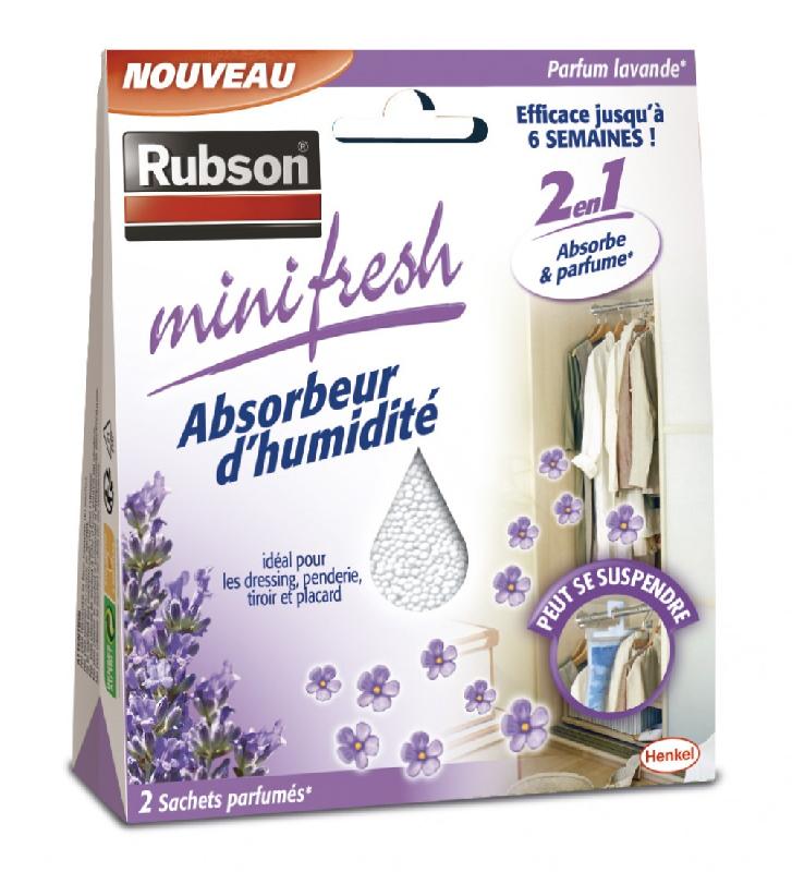 RUBSON Minifresh Lavande - Absorbeur d'humidité pour placards, dressing et tiroirs - 2 m² - Efficacité 6 semaines_0