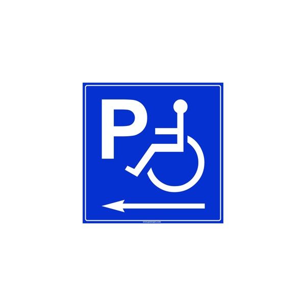 Panneau handicap accès parking - Pannopro - à gauche - autocollant ou rigide - formats 30x30, 40x40, 50x50 cm_0