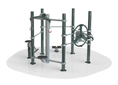 Appareil de fitness en acier métallisé - Fit Station FST Penta - Structure robuste et personnalisable_0