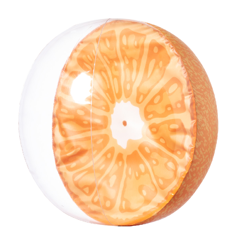Ballon de plage en PVC - Ø28 cm - Décoration fruits - Couleur orange_0