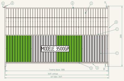 Barrières de chantier demi-grillagées 3500 gp_0