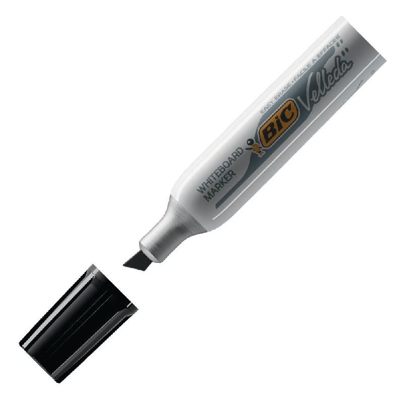 BIC MARQUEUR EFFAÇABLE BIC VELLEDA MÉTAL - 1781 - POINTE BISEAUTÉE - NOIR (PRIX UNITAIRE)