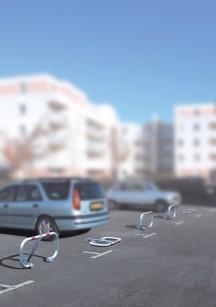 Bloc parking - arceau articulé en acier galvanisé avec verrouillage automatique - modèle BPE Amortichoc_0
