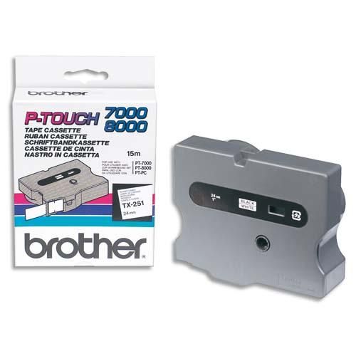 Brother cassette ruban tx noir/blanc 24mmx15m tx251pour p-touch 7000/8000/pc_0