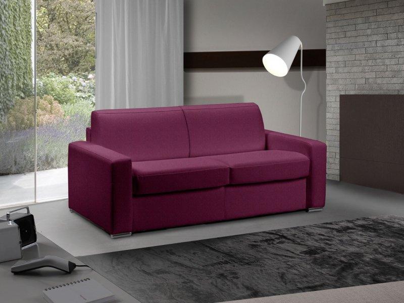 CANAPÉ LIT 2-3 PLACES MASTER CONVERTIBLE EXPRESS 120 CM TWEED CROSS FUSHIA MATELAS 18 CM INCLUS_0