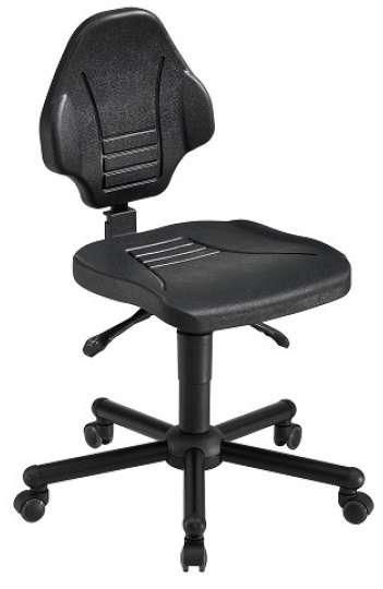 Chaise atelier en polyuréthane noir pour personne forte - Supporte jusqu'à 150 kg - Réglable 48-61 cm - Réf : 01070_0