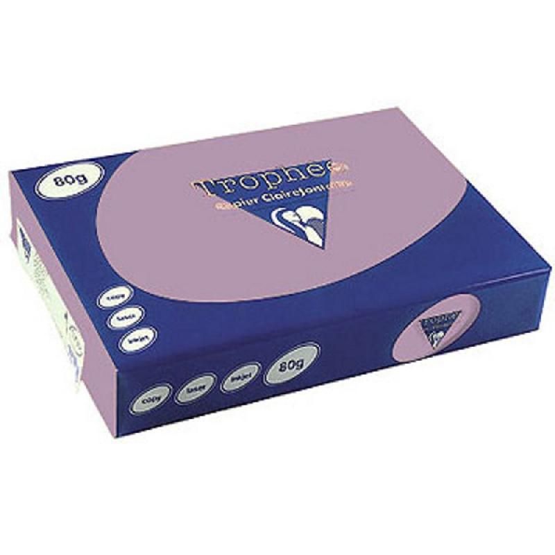 CLAIREFONTAINE PAPIER COULEUR POLYVALENT A4 LILAS DE 80 G/M² (PRIX À L'UNITÉ)