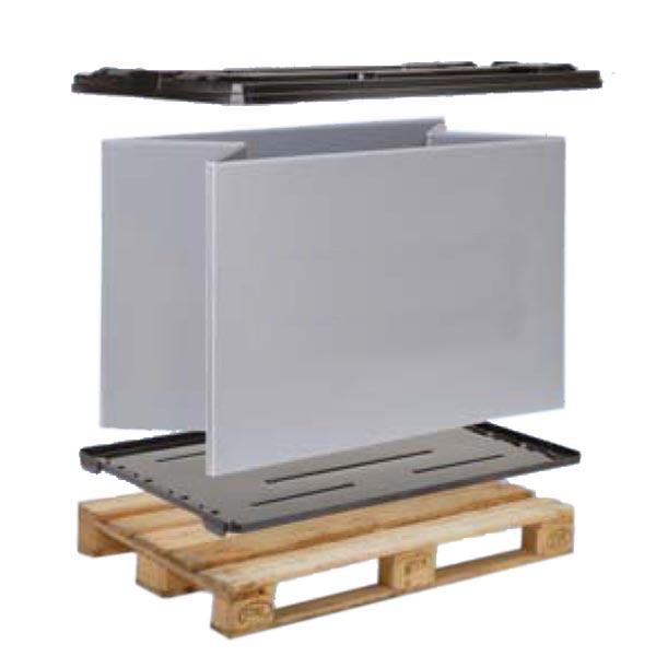 DRP - caisse plastique pliable pour palette - 500 Kg - dimensions 1220x820x960 mm_0