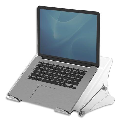 Fellowes support ordinateur portable Clarity 9731401 - réglable en hauteur, 15'' max, design transparent_0
