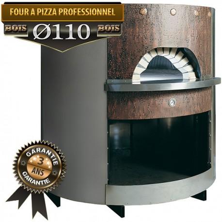 Four à pizza professionnel - entièrement isolé - habillage cuivre/inox - diamètre Ø110 à Ø184cm - bois MODEN_0