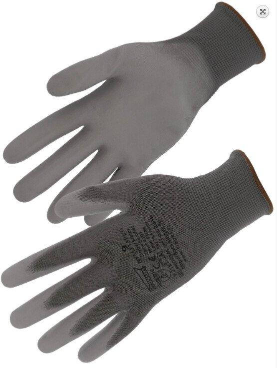 Gants nylon enduit polyuréthane jauge 13 gris poignée élastique - Tailles : 6_0