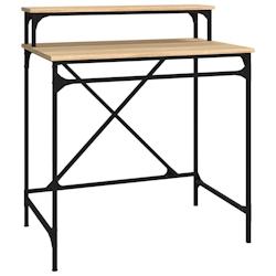 Helloshop26 - Bureau table poste de travail meuble d'ordinateur informatique étude chêne sonoma 80 x 50 x 90 cm bois d'ingénierie et 02_0023661 - 3_0