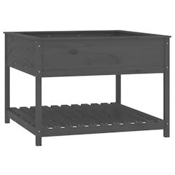 Helloshop26 - Jardinière bac lit surélevé plantes fleurs terrasse jardin et étagère 111,5 x 111,5 x 81 cm bois massif de pin gris 02_0038613 - 30_0