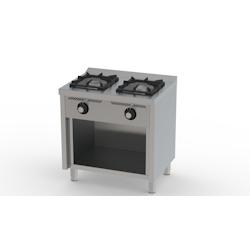 HR FAINCA Fourneau à gaz Série 600 sur placard - 2 brûleurs (8,5 kW et 6,8 kW) - 800x600 mm - Acier inoxydable 18/10 - Modèle C2F600E_0
