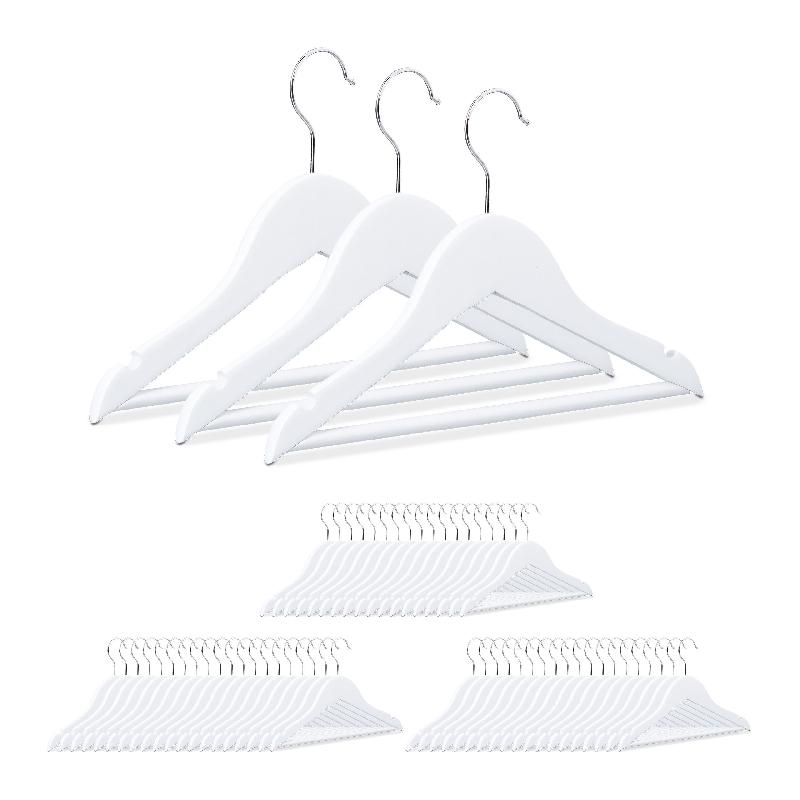 Lot De 60 Cintres Enfants En Bois Cintres En Bois Vetements Bebe Enfant Blanc 13