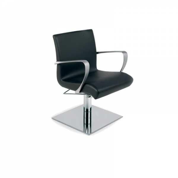 Fauteuil de coiffure - Cosy FB 400 YQ - capitonné avec accoudoirs en aluminium finition mat, base carrée et pompe hydraulique blocable_0
