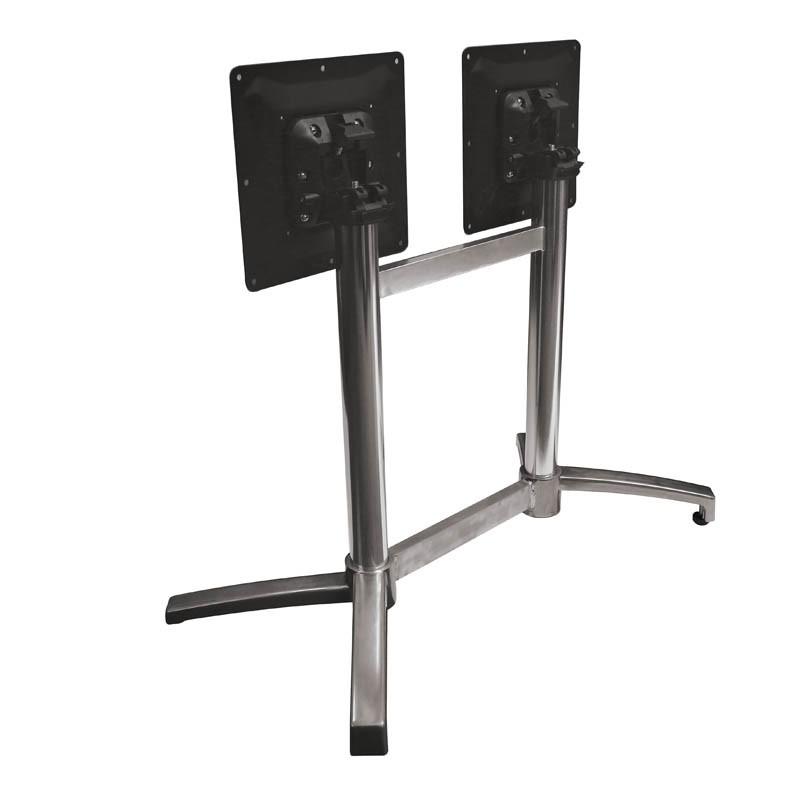 Piètement double rabattable Calvi aluminium gris -_0