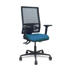 Piqueras y Crespo Silla Bormate asincro malla negra asiento bali verde petróleo brazos 2D ruedas 65mm - bleu multi-matériau 405ASM840B429B2B68R65L_0