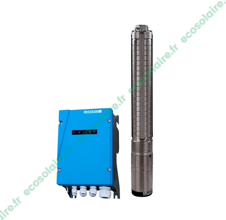 Pompe immergée solaire Lorentz PS2-1800 C-SJ3-18 - débit 4 m3/h - hauteur max 80 m - pour puits de 4