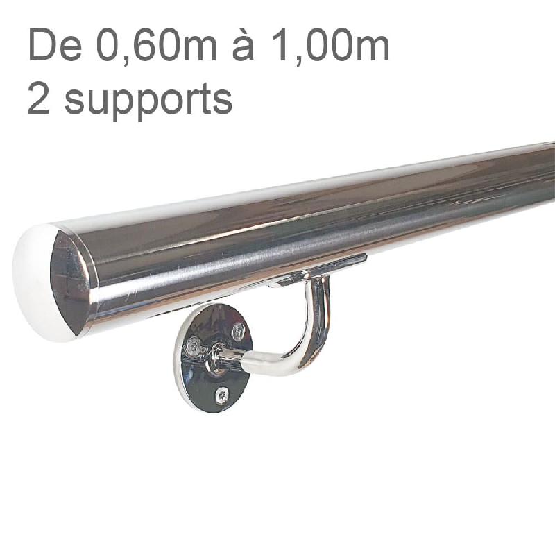 Rampe murale en inox poli miroir - 0.50m à 1.00m - Fabriqué en France_0