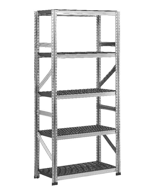 Rayonnage galvaplast noir l.1500 x p.500 mm départ_0