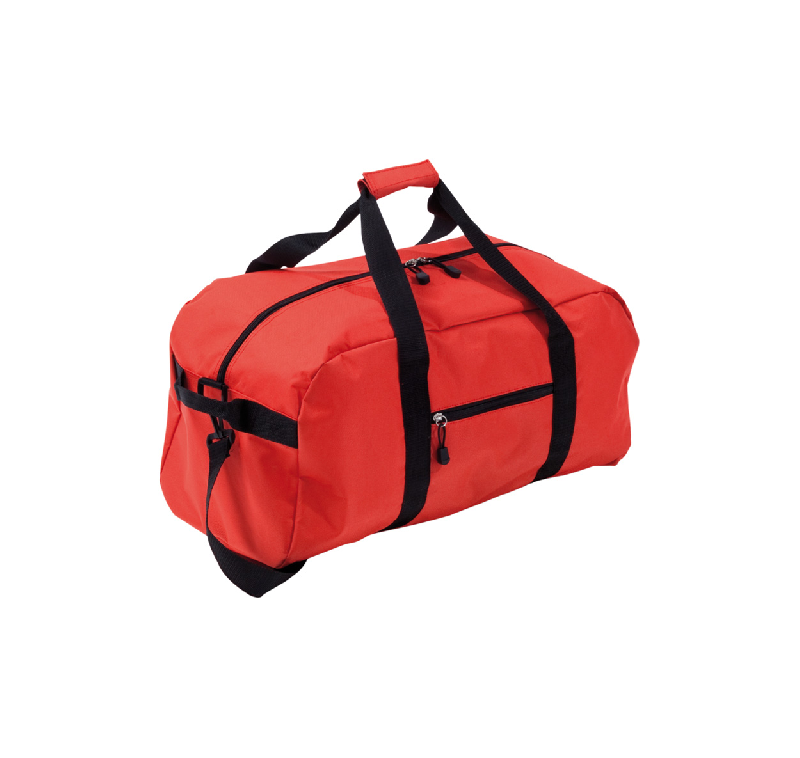 Sac de sport - 600D polyester avec bandoulière et pochettes zippées - Couleur rouge_0