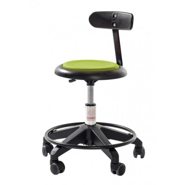 Siège professionnel petite enfance - Base plastique - Assise simili cuir vert - Garantie 5 ans - Marque Rolléco_0