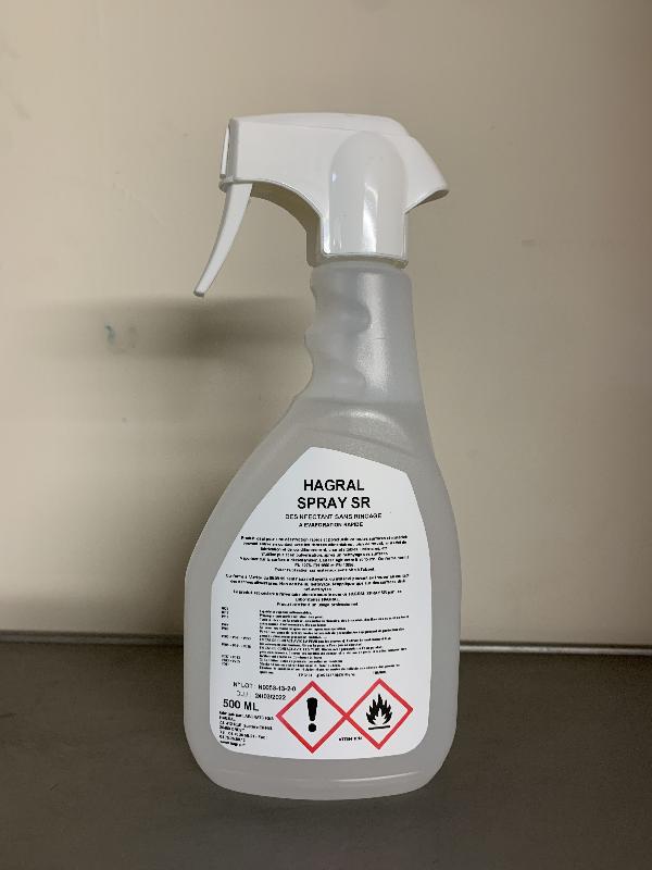 Spray de 500 ml désinfectant hydroalcoolique dégraissant pour surfaces alimentaires - DSFDGR-HG01/SP_0