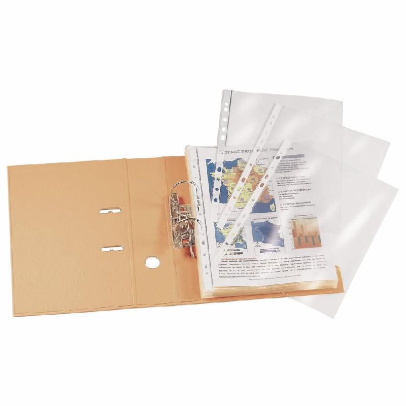 STAPLES POCHETTE PERFORÉE PVC TOP QUALITÉ STAPLES (LOT DE 25)