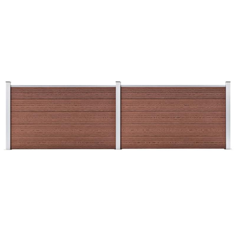 Vidaxl clôture de jardin wpc 353x106 cm marron 3053243_0