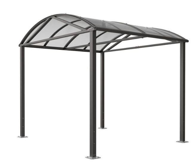 Abri vélos Voûte Large - Structure acier galvanisé - Toiture polycarbonate anti-UV_0